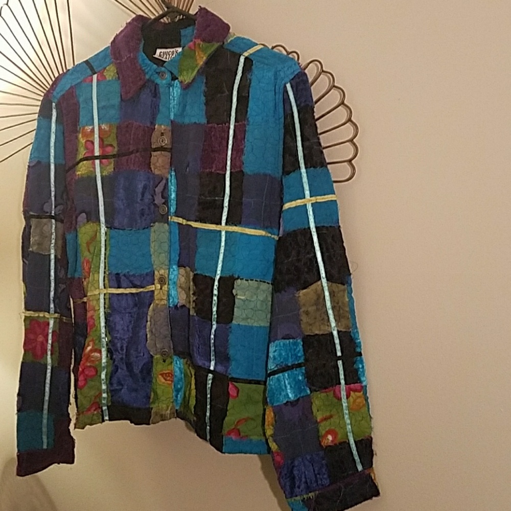Patch Style Shabby Chic Jacket  by Chicos